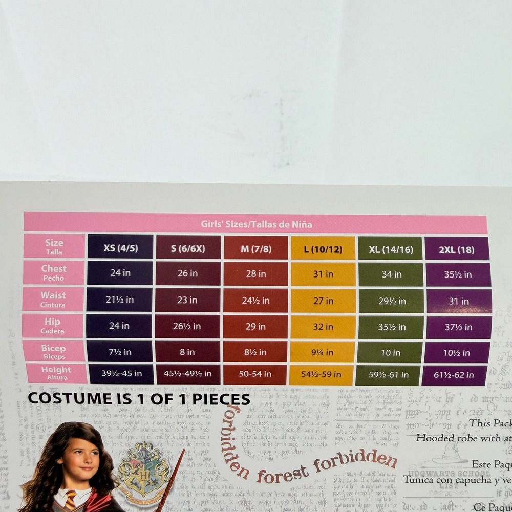 Harry Potter Hermione Granger Costume Dress Girls Size M 7/8 Disguise New - Picture 8 of 9